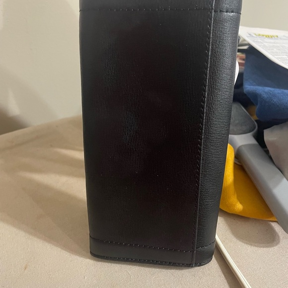 Michael Kors Black Leather Envelope Wallet with Silver Turn-Lock - Picture 2 of 7